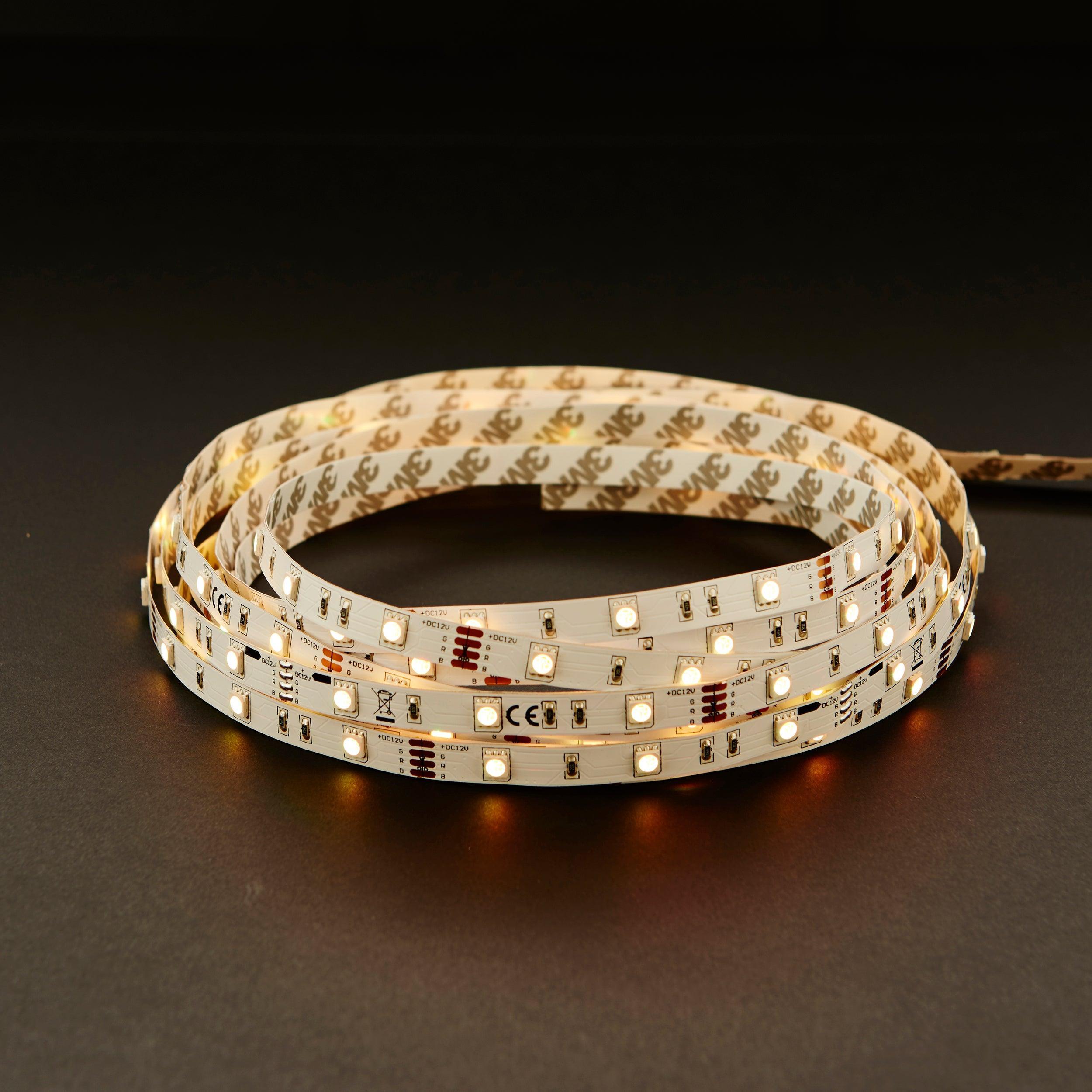 flexline 12v 5m colour changing led strip light kit 24w by saxby lighting, close up image 298