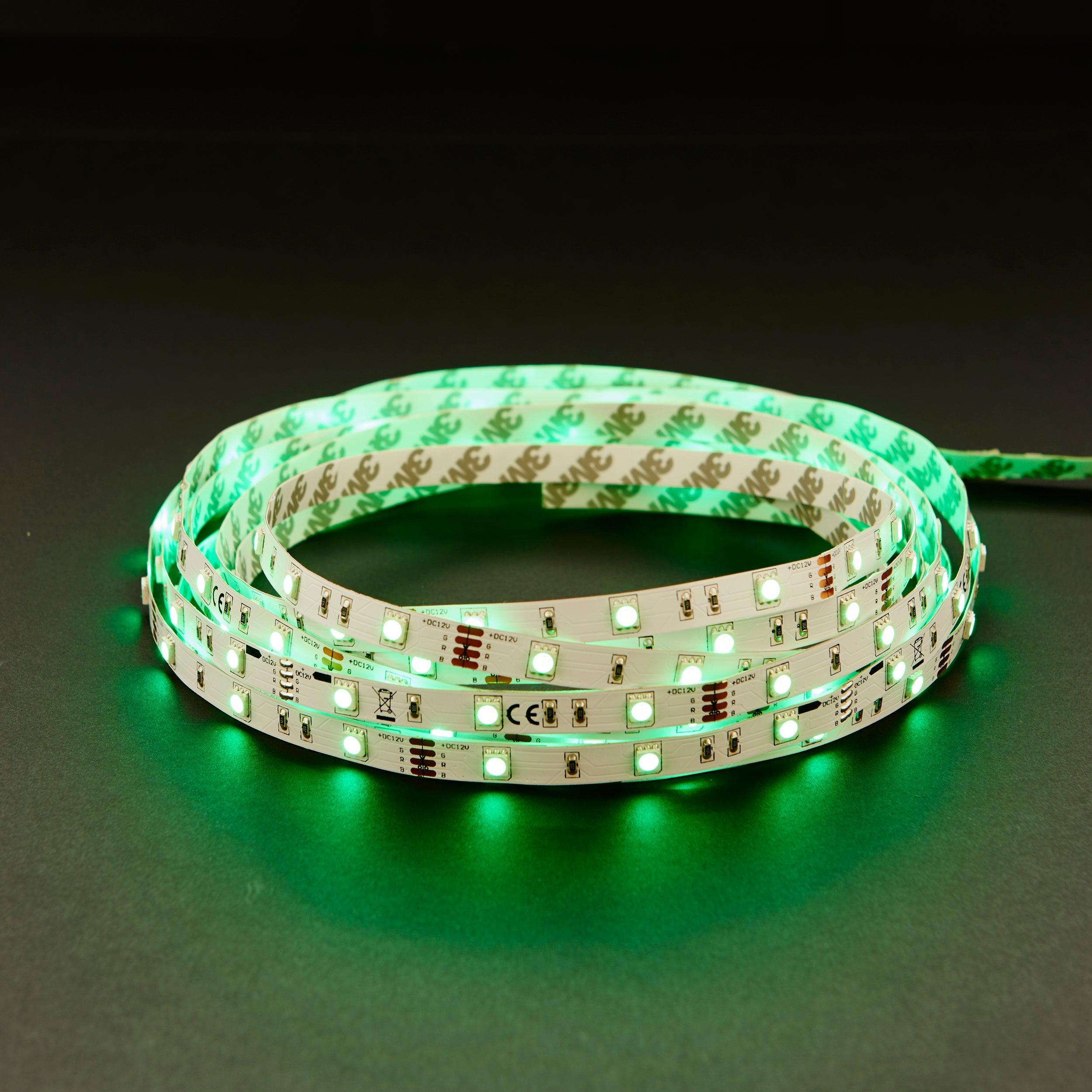 flexline 12v 5m colour changing led strip light kit 24w by saxby lighting, close up image 244