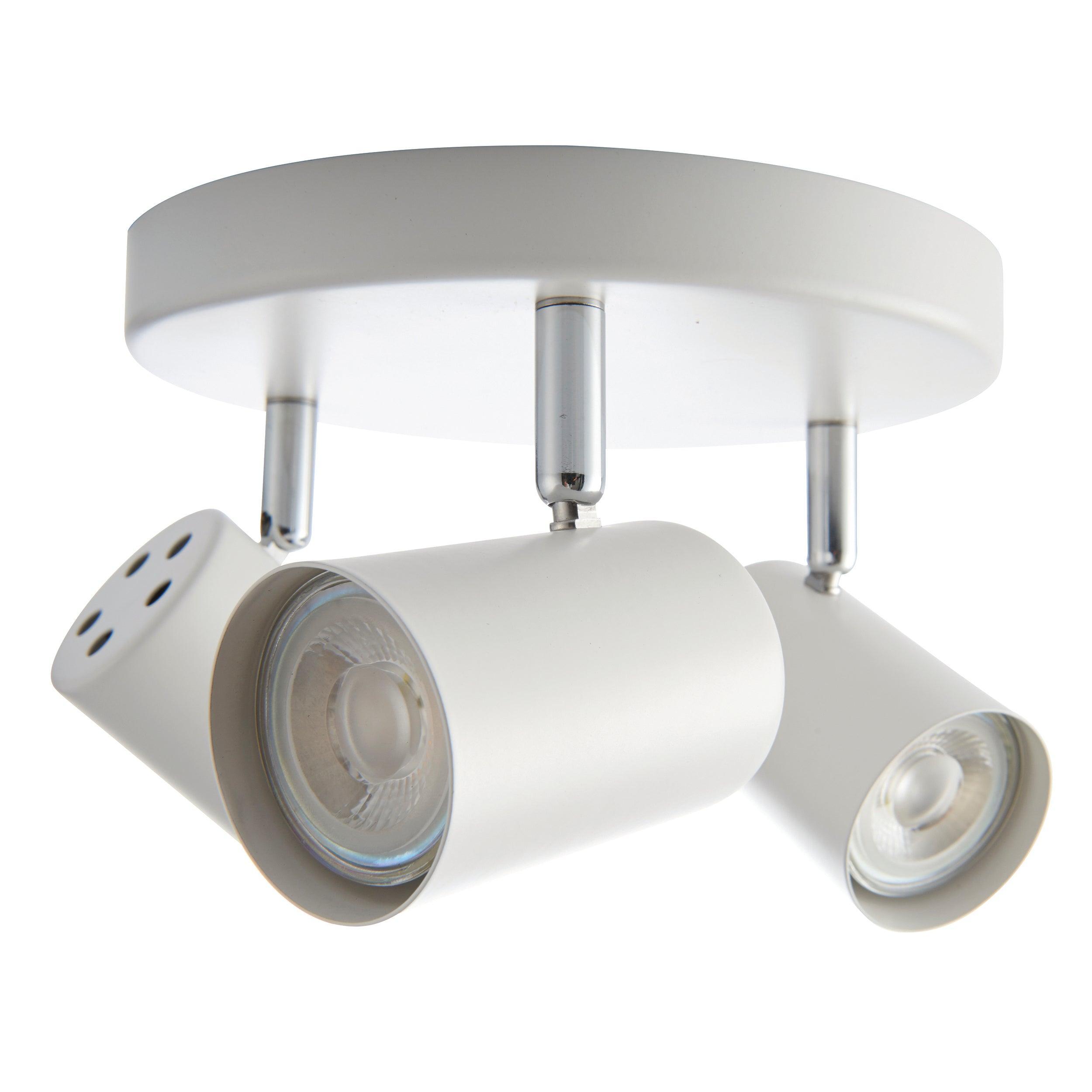 arezzo 3 light round white spotlightby Saxby Lighting, close up image