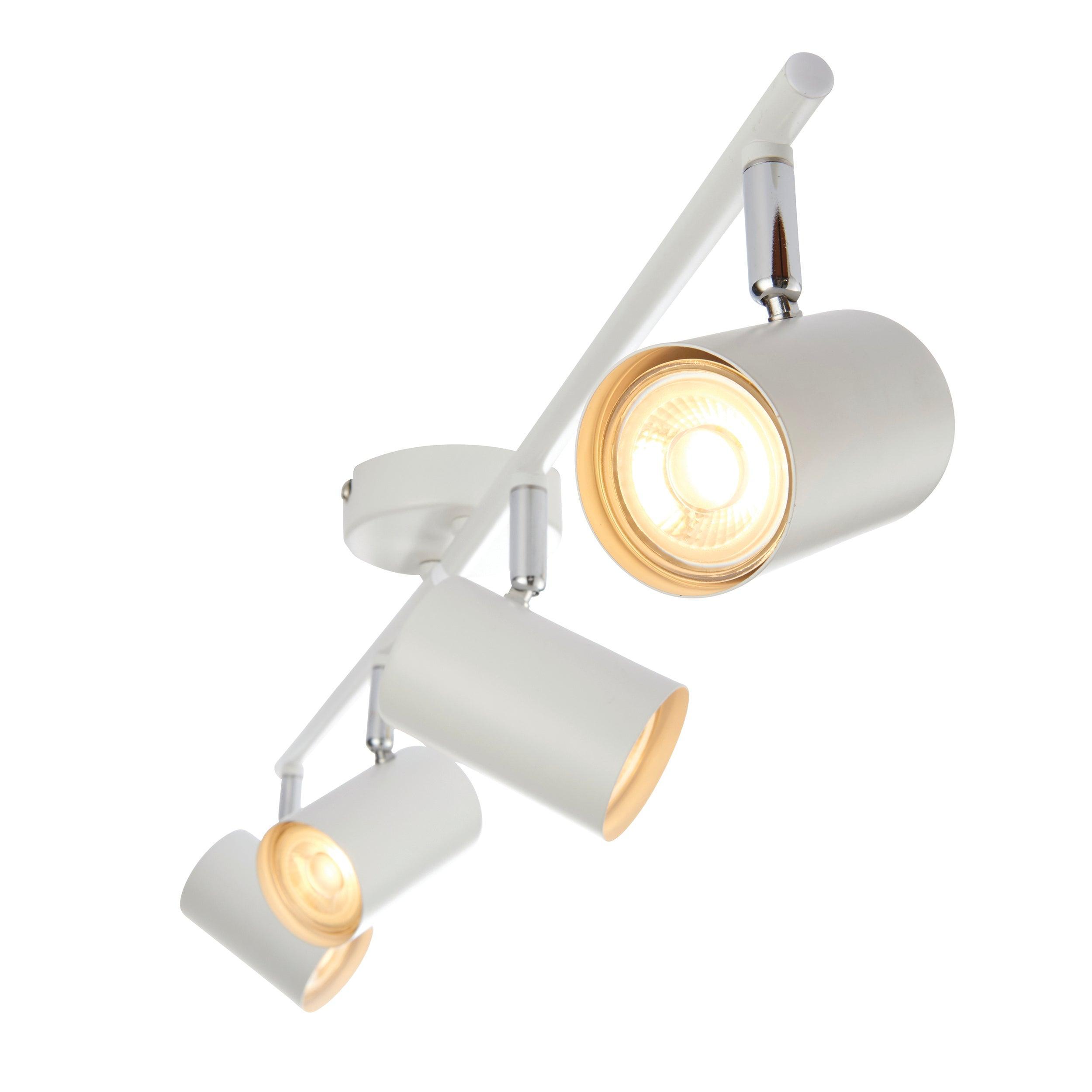 arezzo 4 light white bar spotlight 7w by saxby lighting, close up image 271