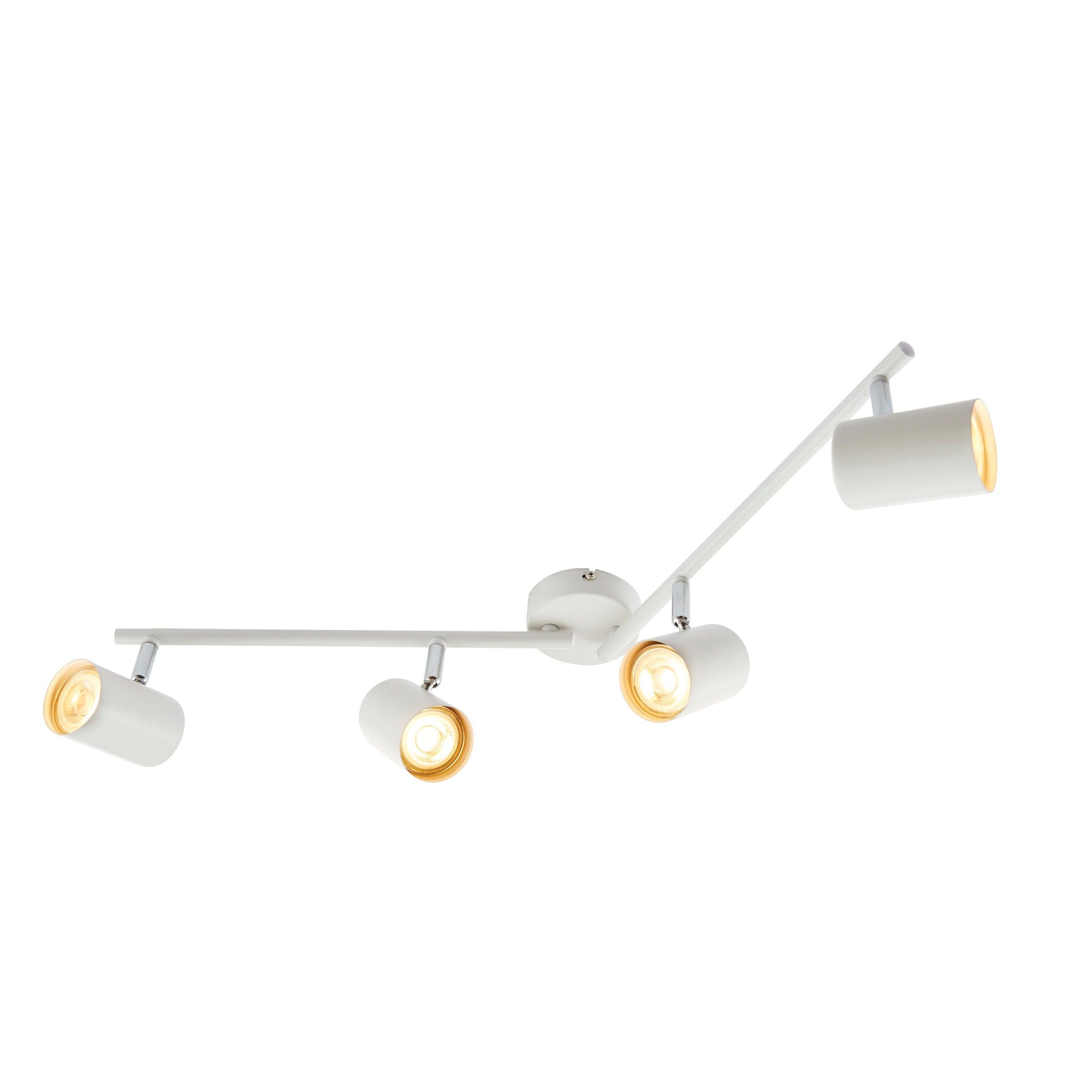 arezzo 4 light white bar spotlight 7w by saxby lighting, close up image 118