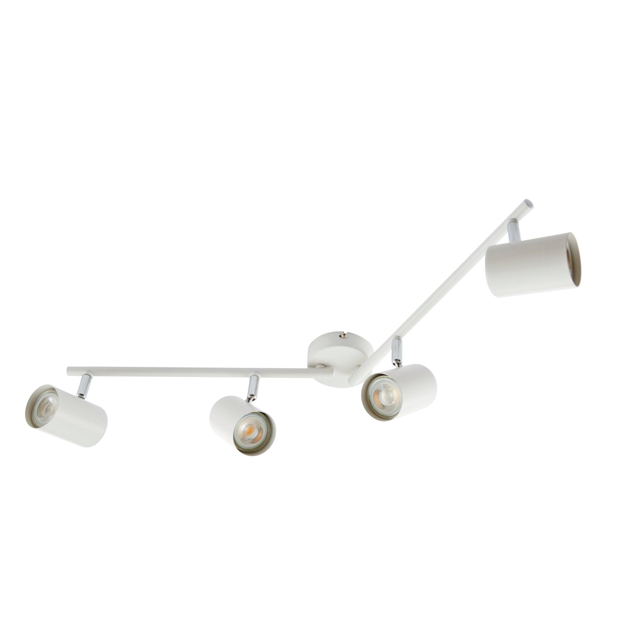 arezzo 4 light white bar spotlight 7w by saxby lighting, close up image 83