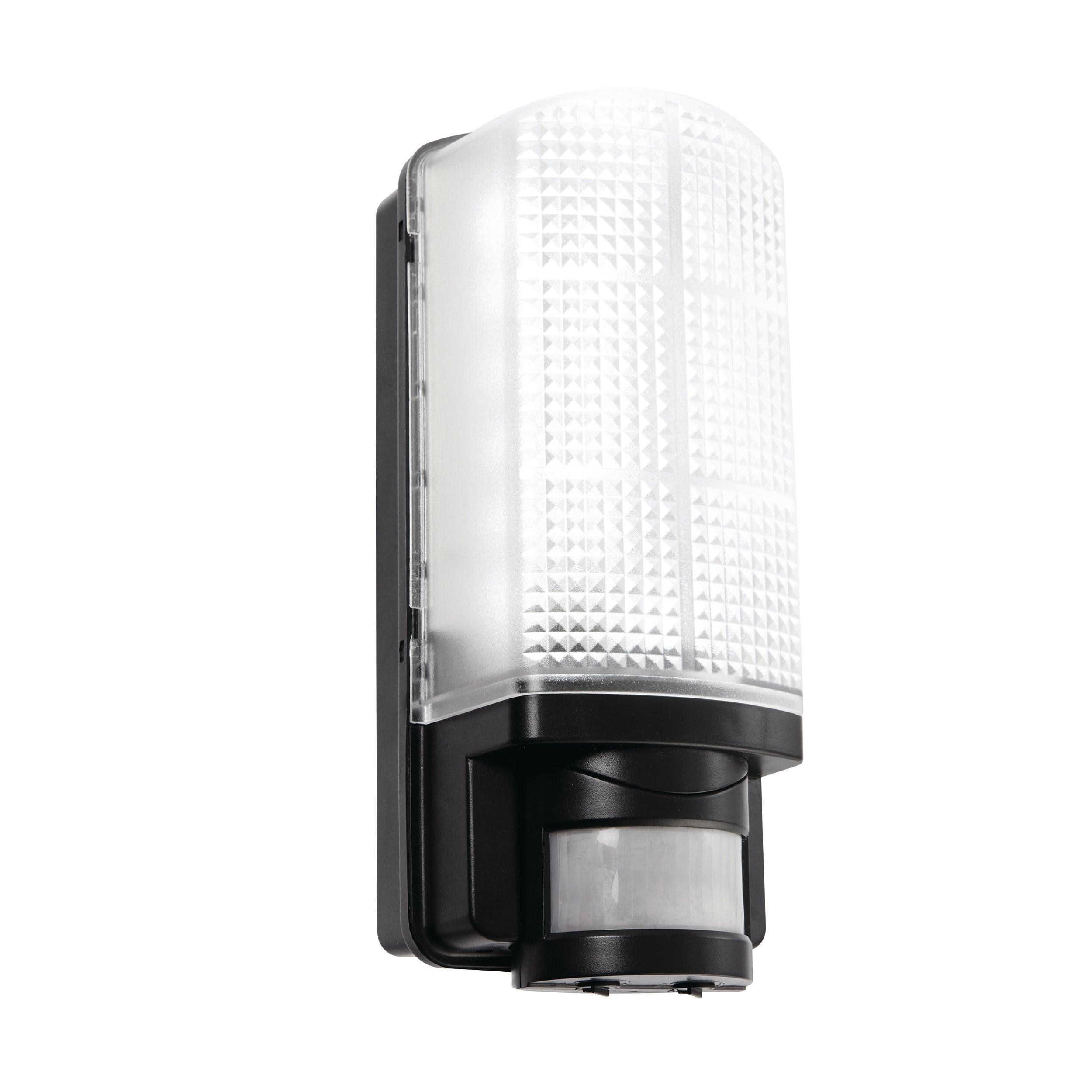 motion led black pir outdoor wall light ip44 6wby saxby lighting