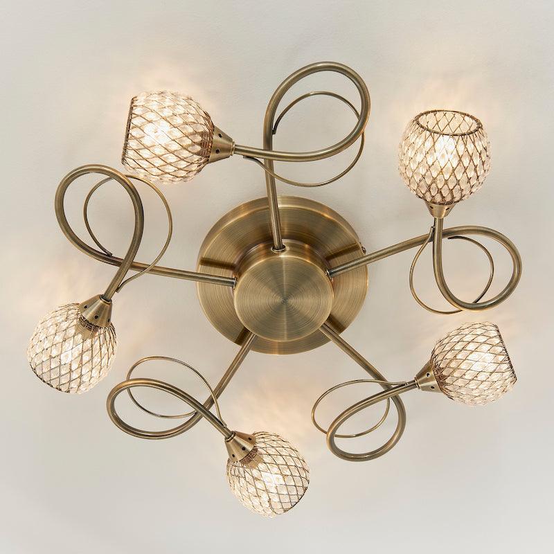 Aherne 5lt Semi flush Ceiling Light by Endon Lighting Living Room Image 8