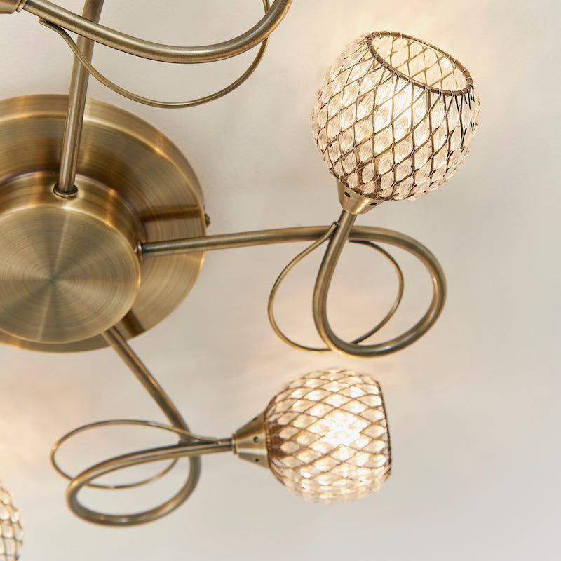 Aherne 5lt Semi flush Ceiling Light by Endon Lighting Living Room Image 9