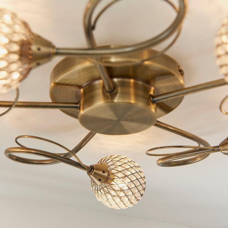 Aherne 5lt Semi flush Ceiling Light by Endon Lighting Living Room Image 11