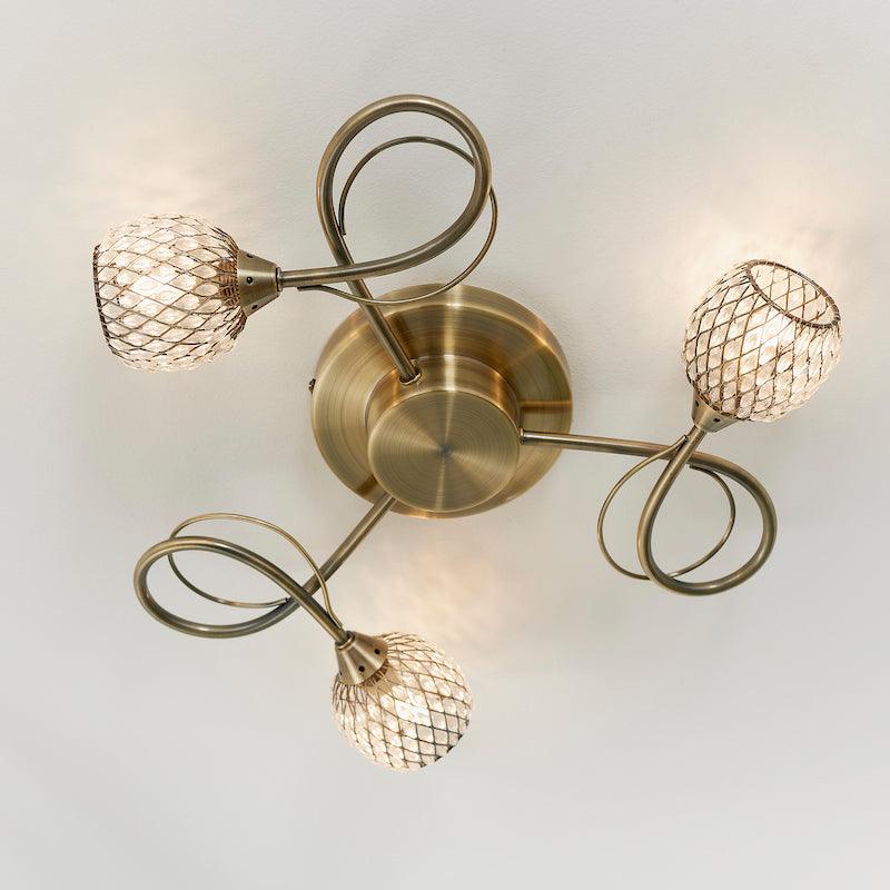 Aherne 3lt Semi Flush Ceiling Light by Endon Lighting  Living Room Image 8