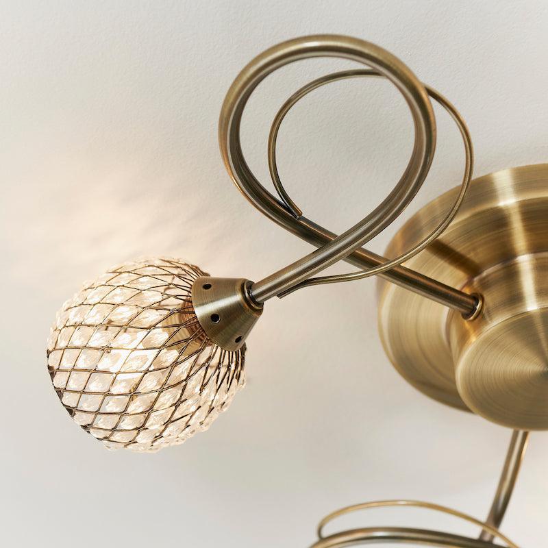 Aherne 3lt Semi Flush Ceiling Light by Endon Lighting Living Room Image 10