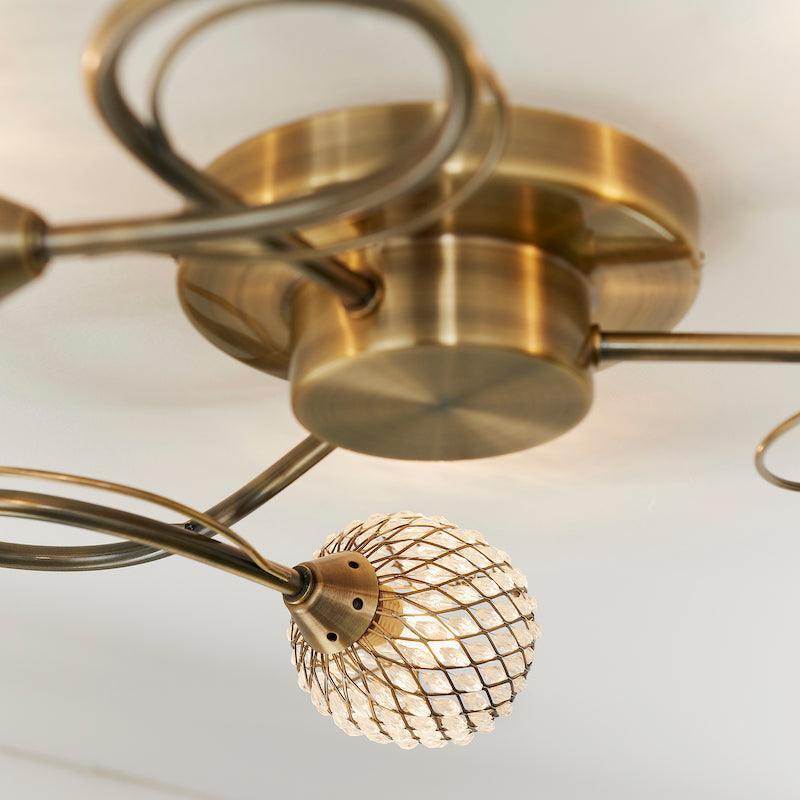 Aherne 3lt Semi Flush Ceiling Light by Endon Lighting Living Room Image 11