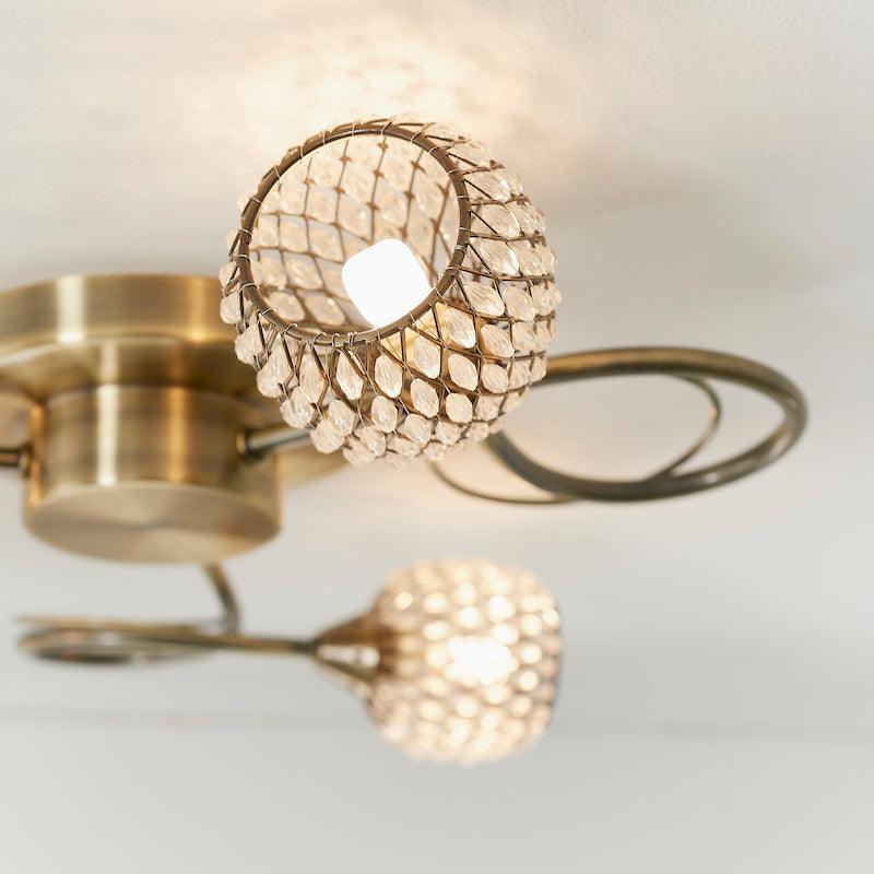 Aherne 3lt Semi Flush Ceiling Light by Endon Lighting Living Room Image 12