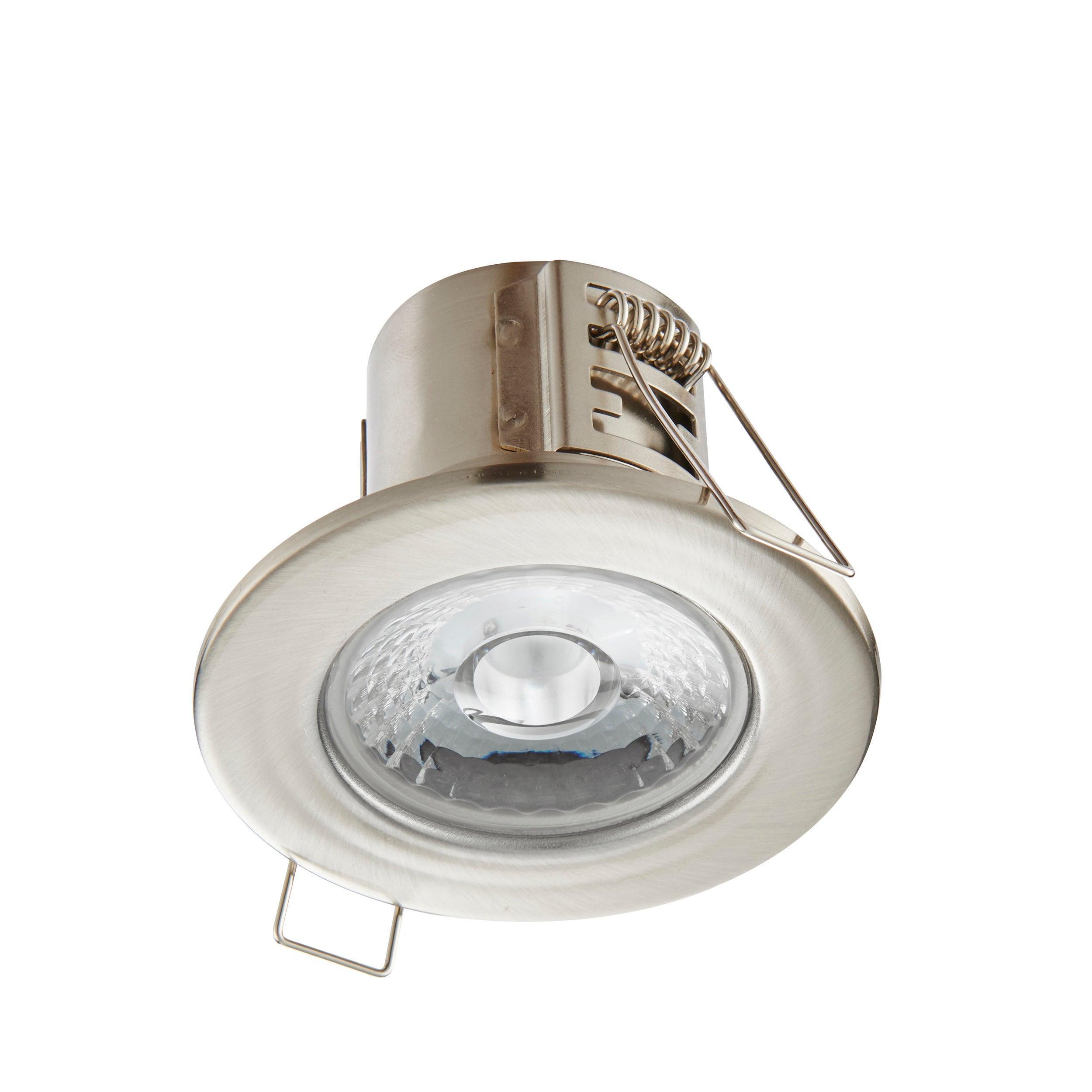 shieldeco 500 warm white nickel recessed ceiling light ip65 4w by saxby lighting, close up image 325