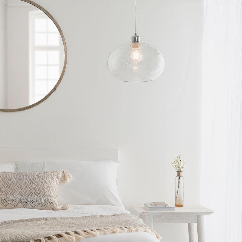 Dimitri 1 Light Clear Ceiling Pendant Light - shade only-Ceiling Pendant Lights-Endon Lighting Living Room Lighting Tiffany Lighting Direct