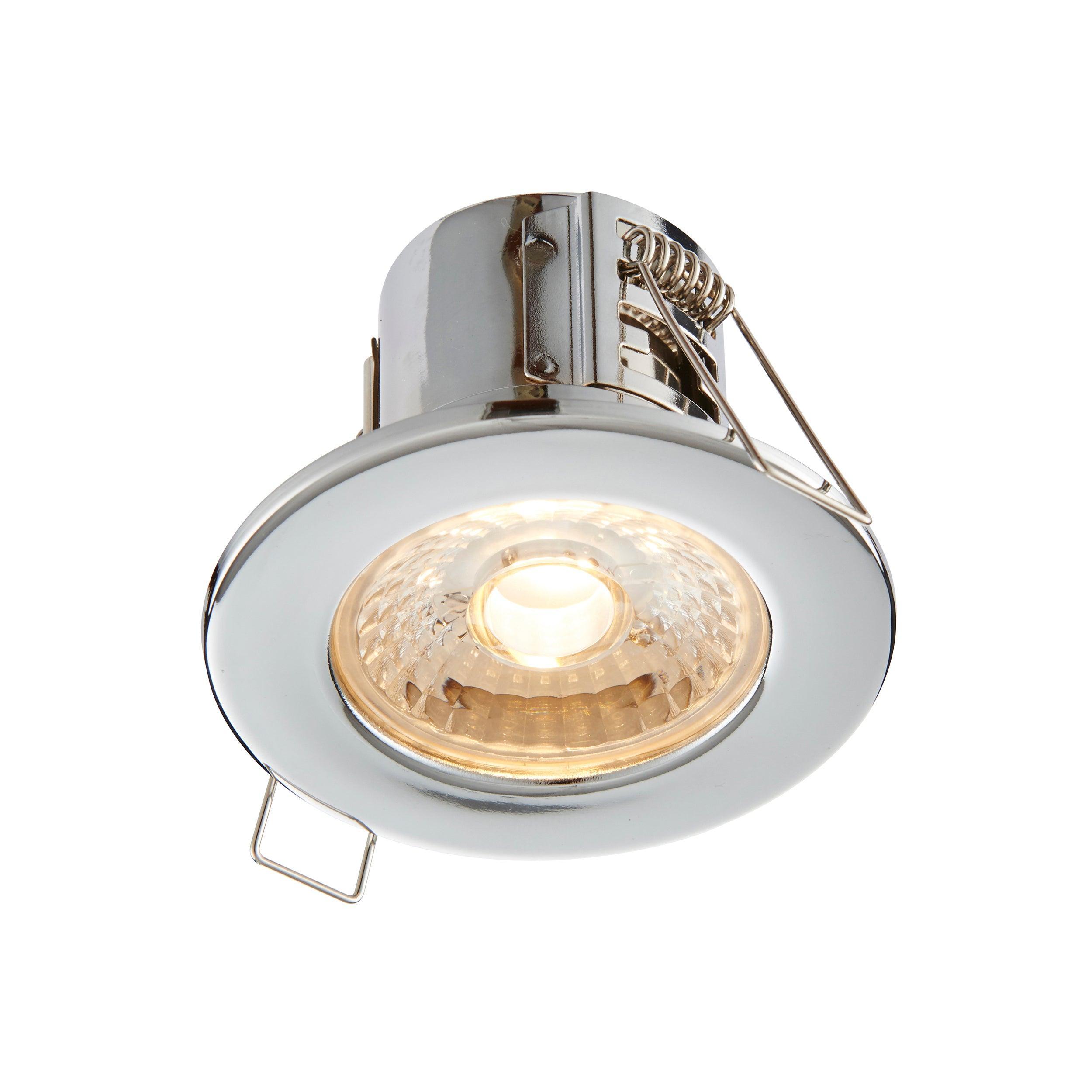 shieldeco 500 warm white chrome recessed ceiling light ip65 4w by saxby lighting, close up image 370