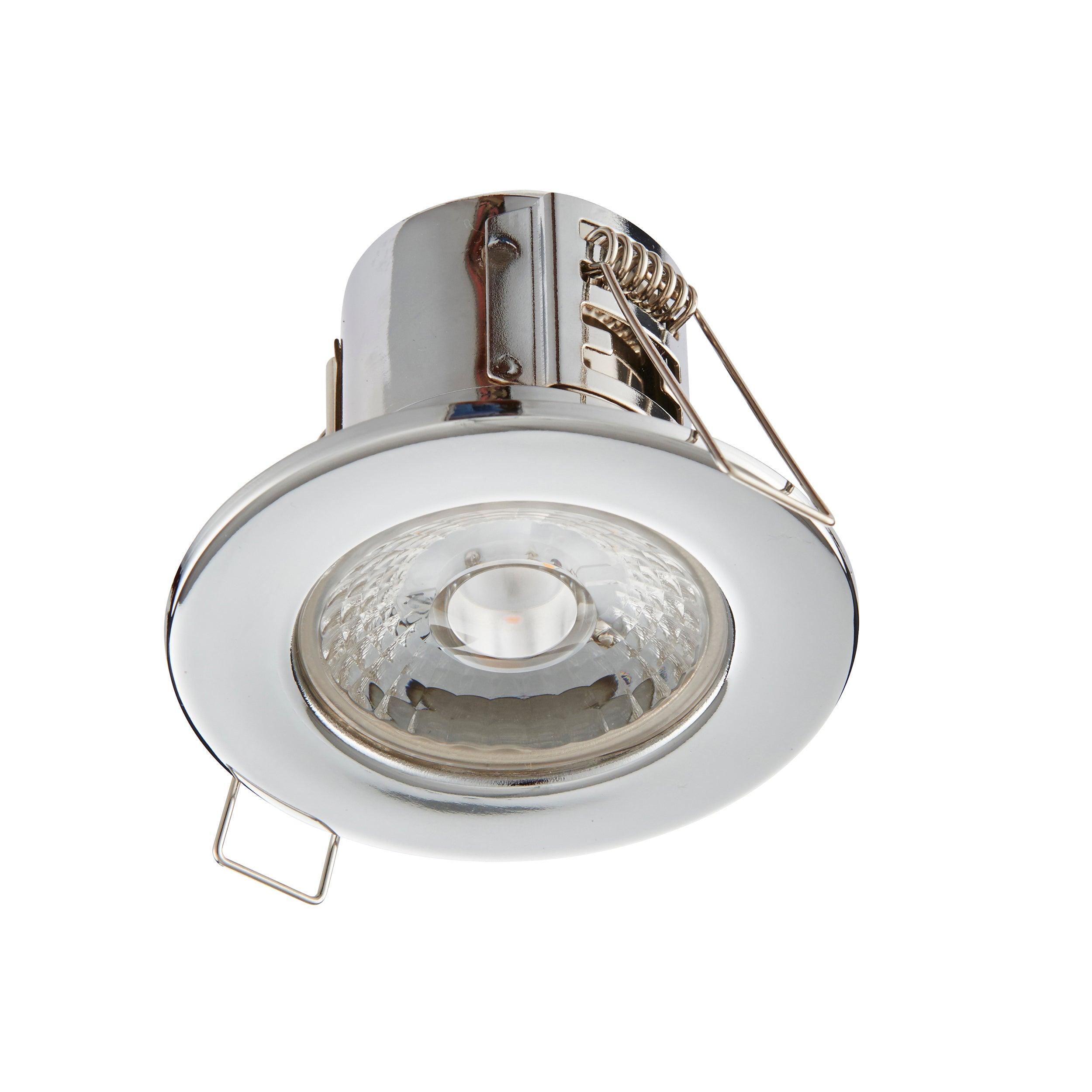 shieldeco 500 warm white chrome recessed ceiling light ip65 4w by saxby lighting, close up image 323