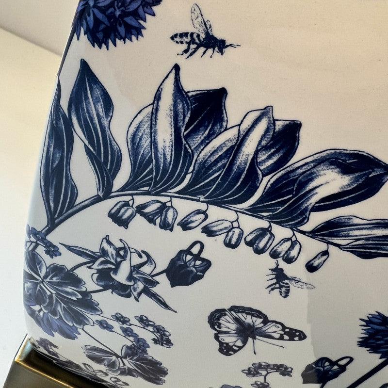 Bibury Blue Ceramic Table Lamp - close up 2