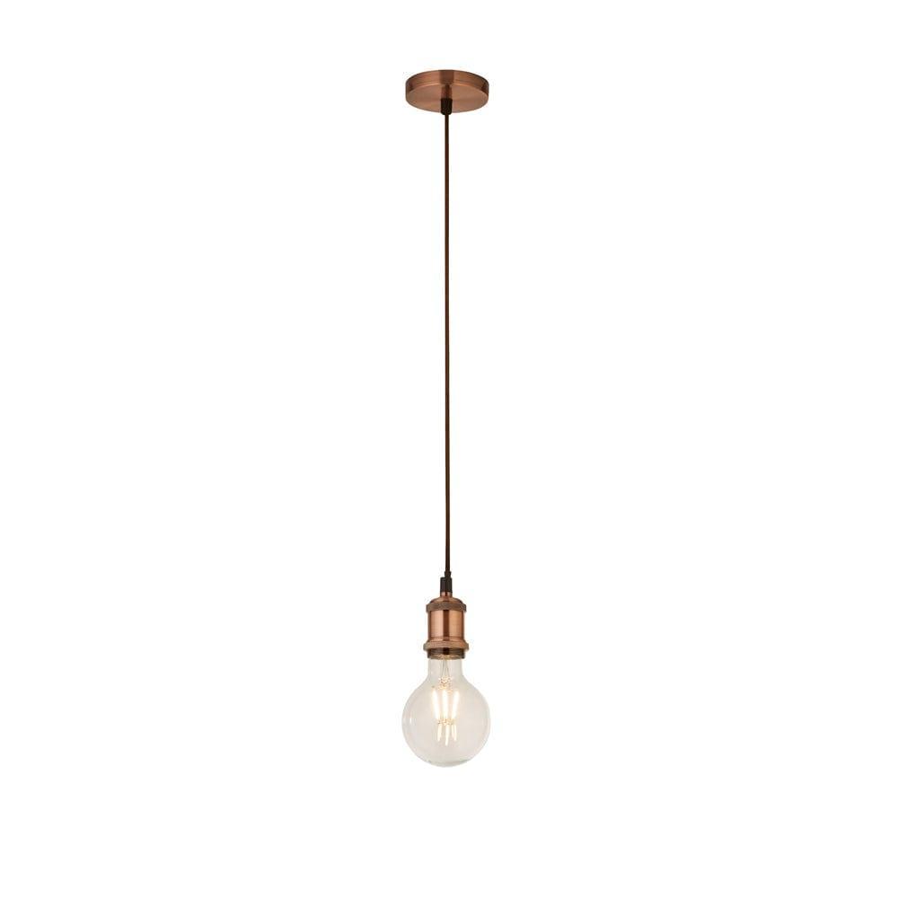 Suspensions Copper Cable Set Amber Glass Globe Pendant-Ceiling Pendant Lights-1-Tiffany Lighting Direct