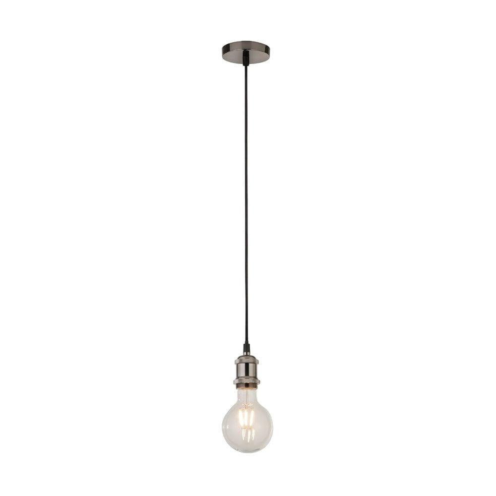 Suspensions Chrome 1 Light Cable Set Smoked Glass Pendant-Ceiling Pendant Lights-1-Tiffany Lighting Direct
