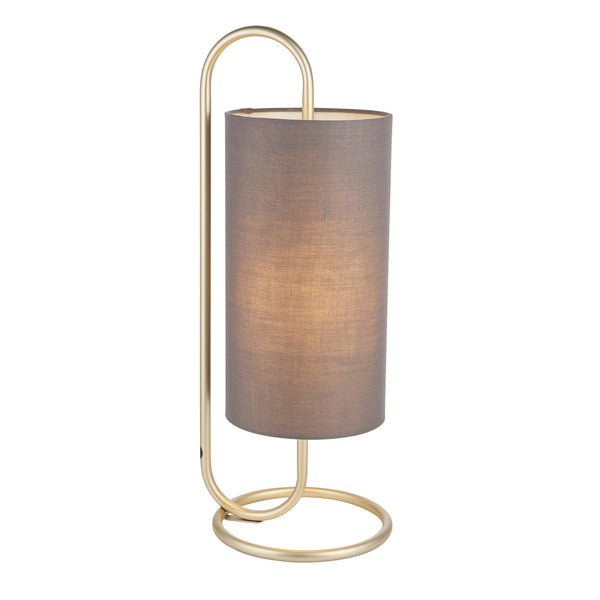 Kilburn Brass Table Lamp - With Grey Fabric Shade-Living Lights-Living-Room-Tiffany Lighting Direct-[image-position]
