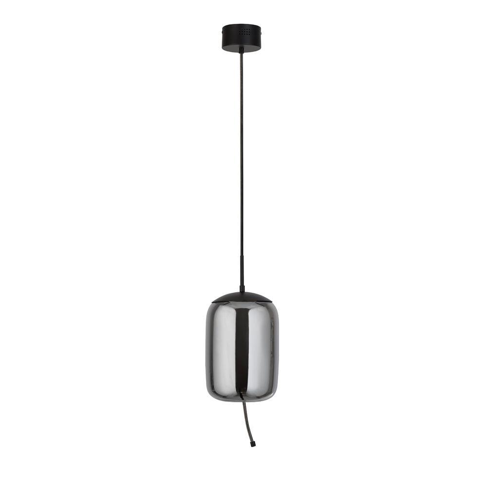 Lisbon 1 Light Black And Smoked Glass LED Ceiling Pendant-Ceiling Pendant Lights-2-Tiffany Lighting Direct