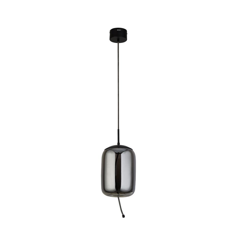 Lisbon 1 Light Black And Smoked Glass LED Ceiling Pendant-Ceiling Pendant Lights-3-Tiffany Lighting Direct