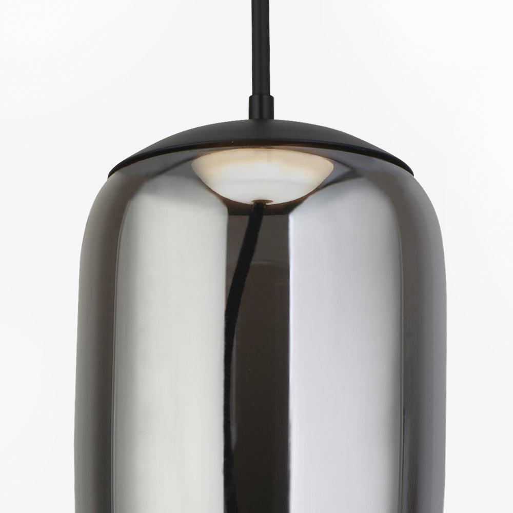 Lisbon 1 Light Black And Smoked Glass LED Ceiling Pendant-Ceiling Pendant Lights-4-Tiffany Lighting Direct