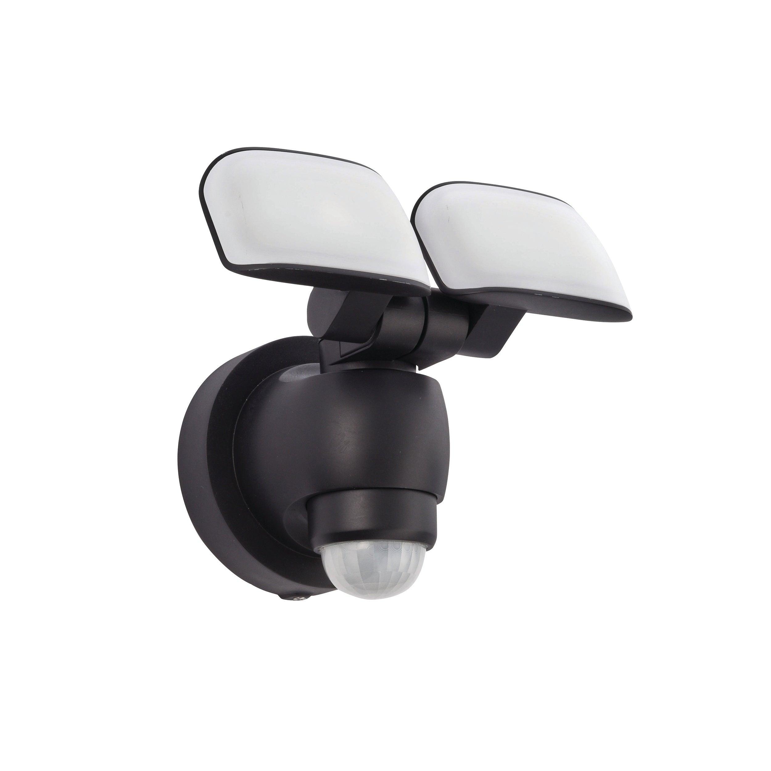 sentinel led 2 light black outdoor wall light ip44 10w by saxby lighting, close up image 136