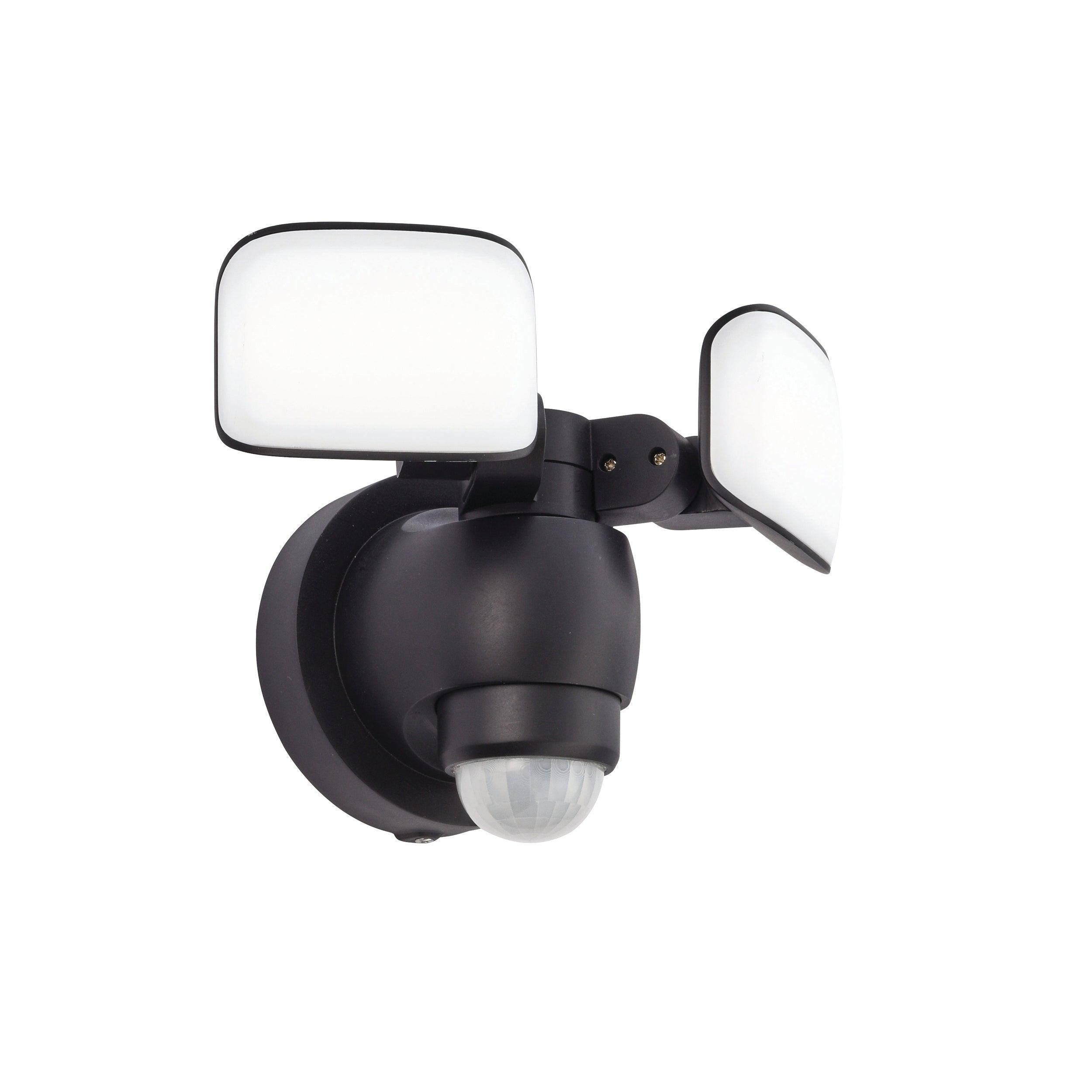 sentinel led 2 light black outdoor wall light ip44 10w by saxby lighting, close up image 112