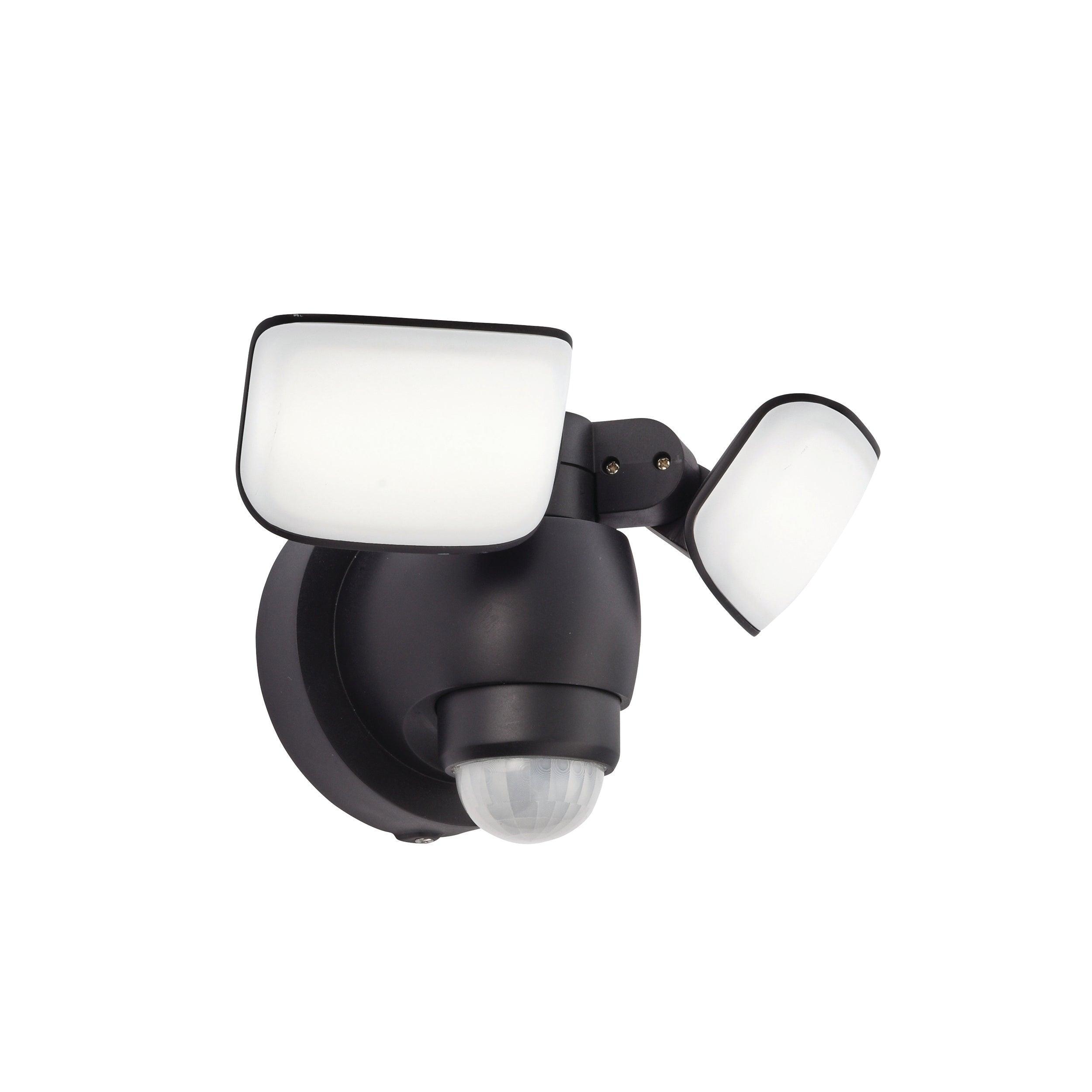 sentinel led 2 light black outdoor wall light ip44 10w by saxby lighting, close up image 61