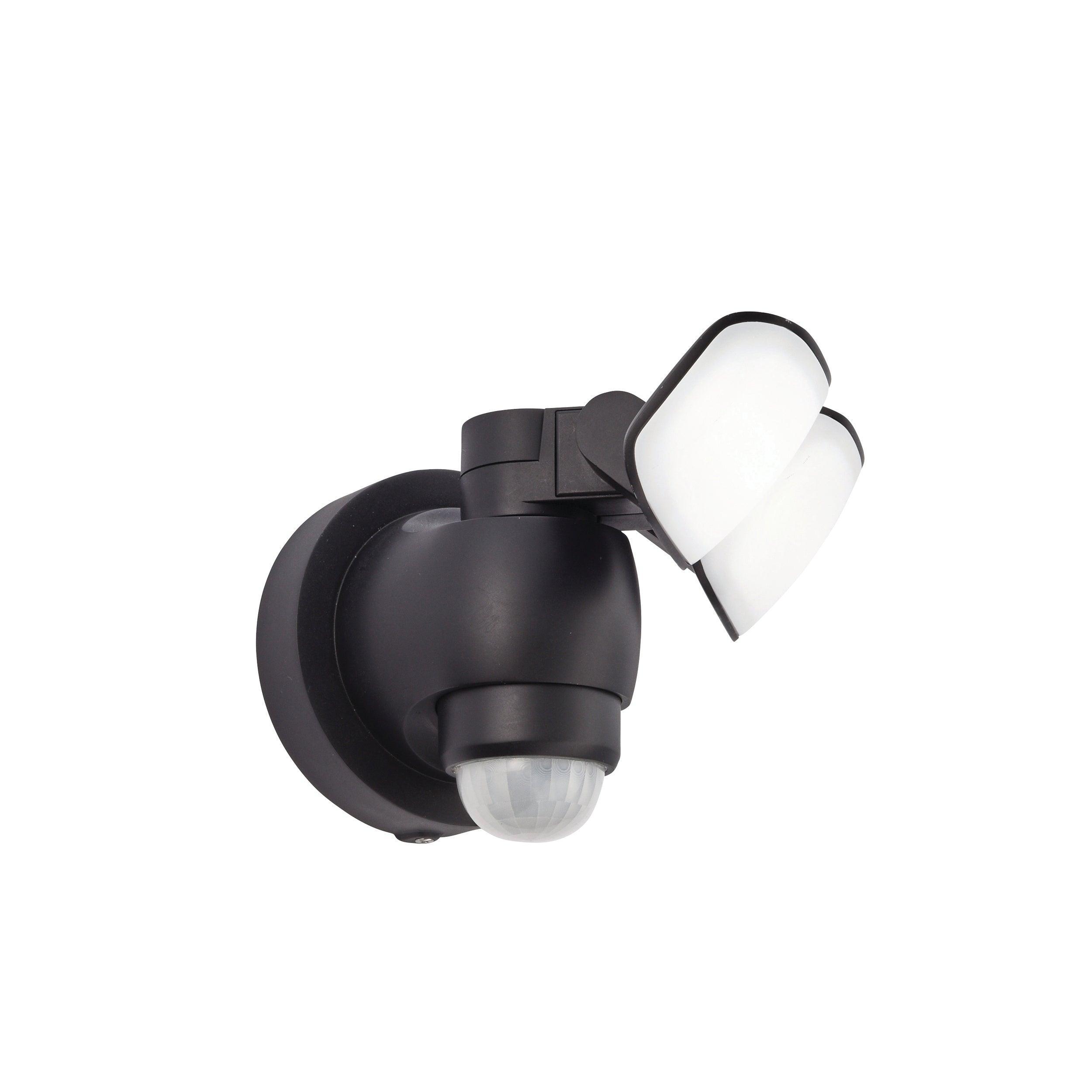 sentinel led 2 light black outdoor wall light ip44 10w by saxby lighting, close up image 43
