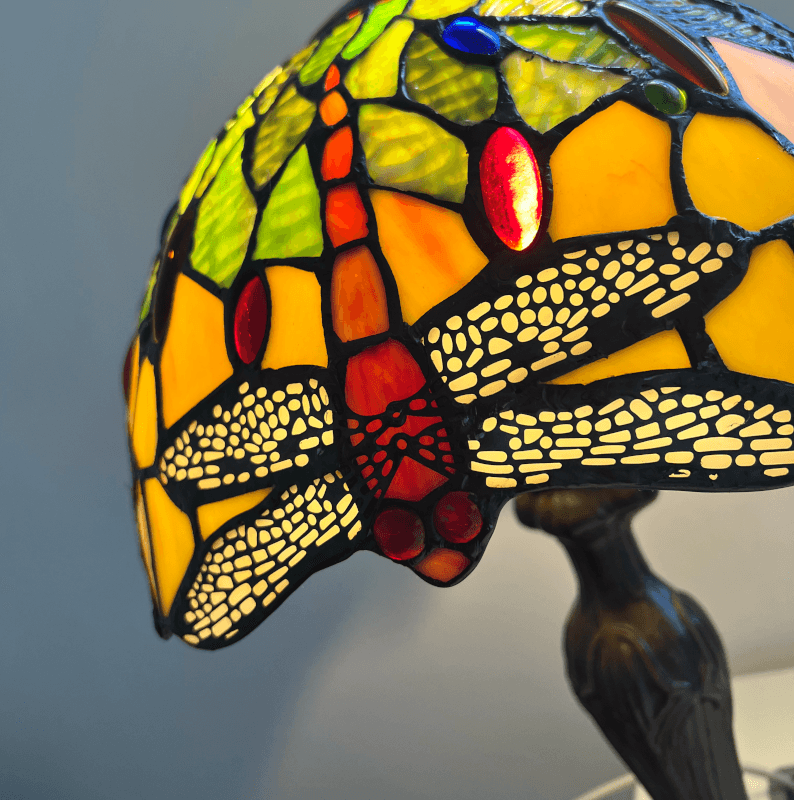 Green & Yellow Dragonfly Tiffany Table Lamp