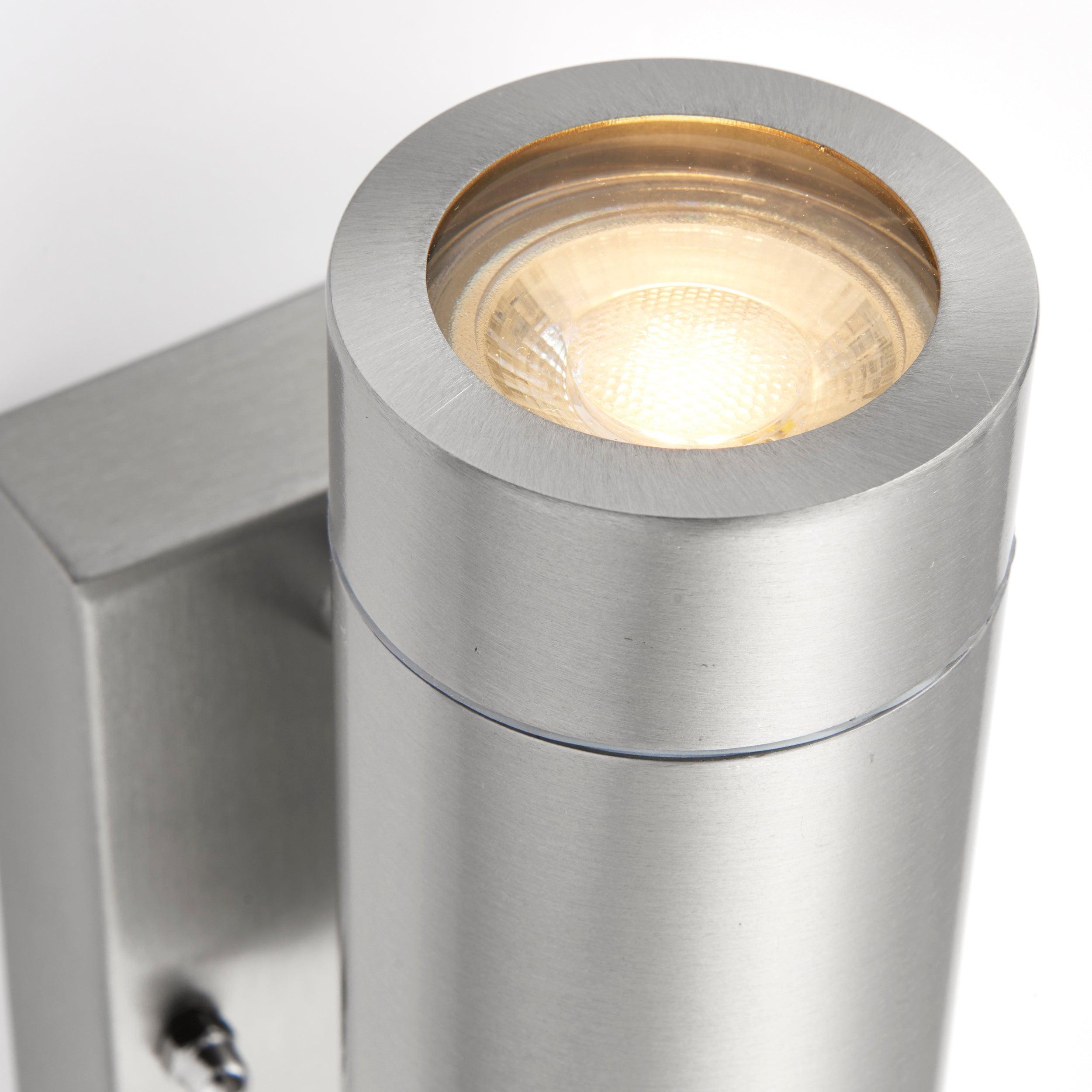 palin pir sensor up down outdoor wall light ip44 7w by saxby lighting, close up image 194