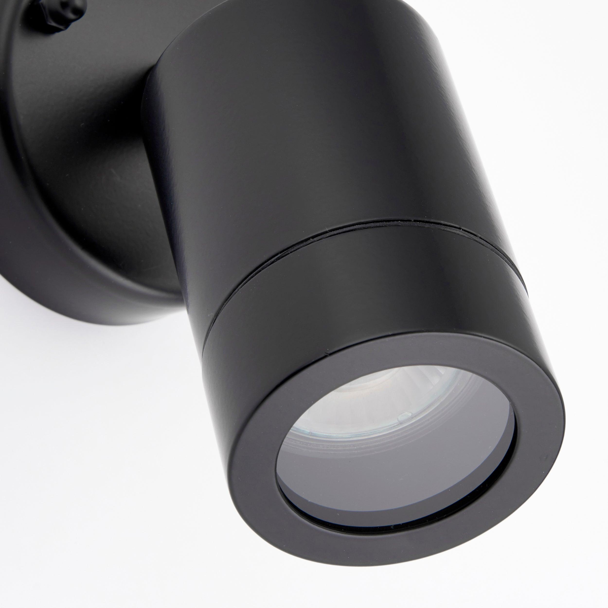 palin black led outdoor spot wall light ip44 7w saxby lighting, close up LED Lamp Image 34