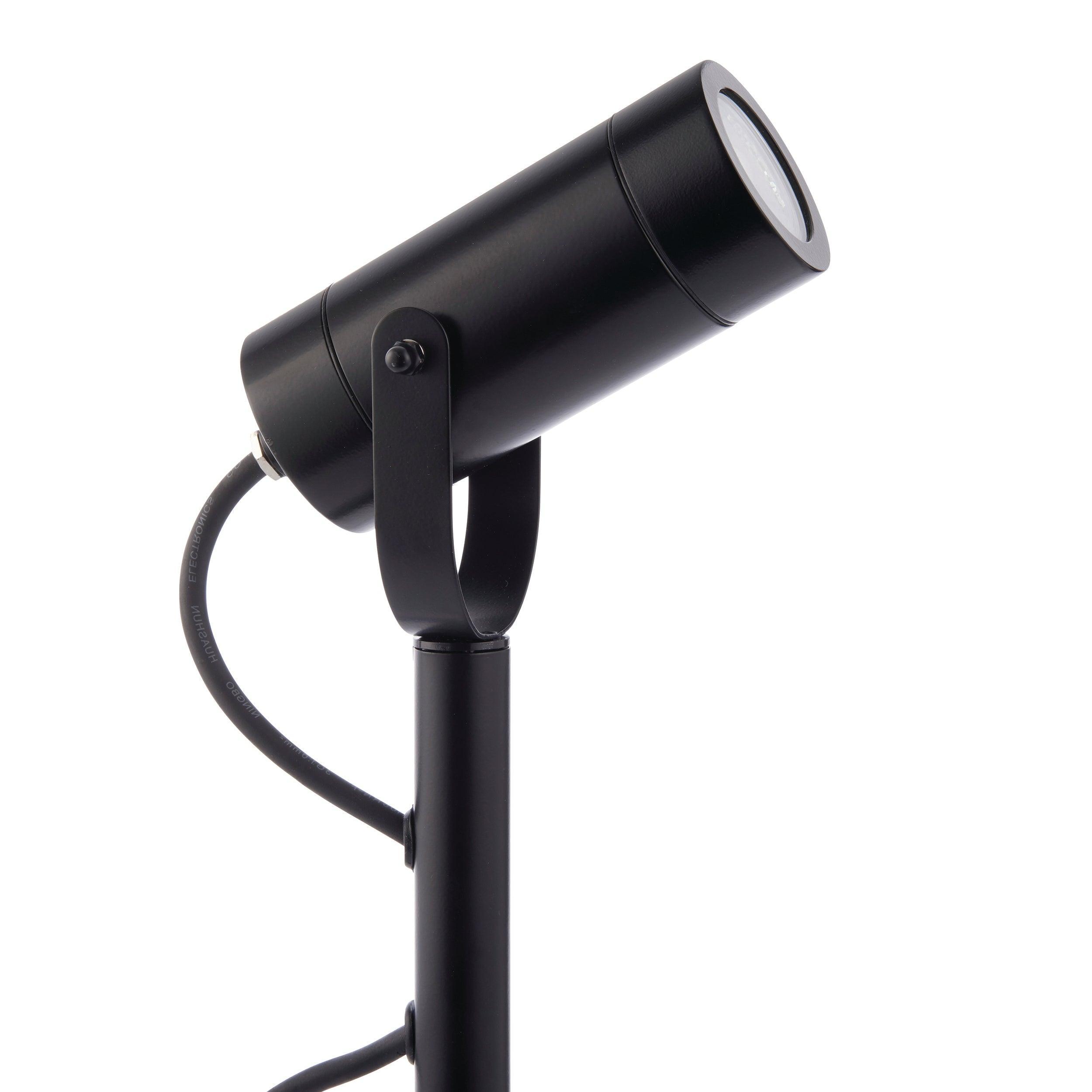 palin 310mm black garden spike light ip44 7w by saxby lighting, close up image 403