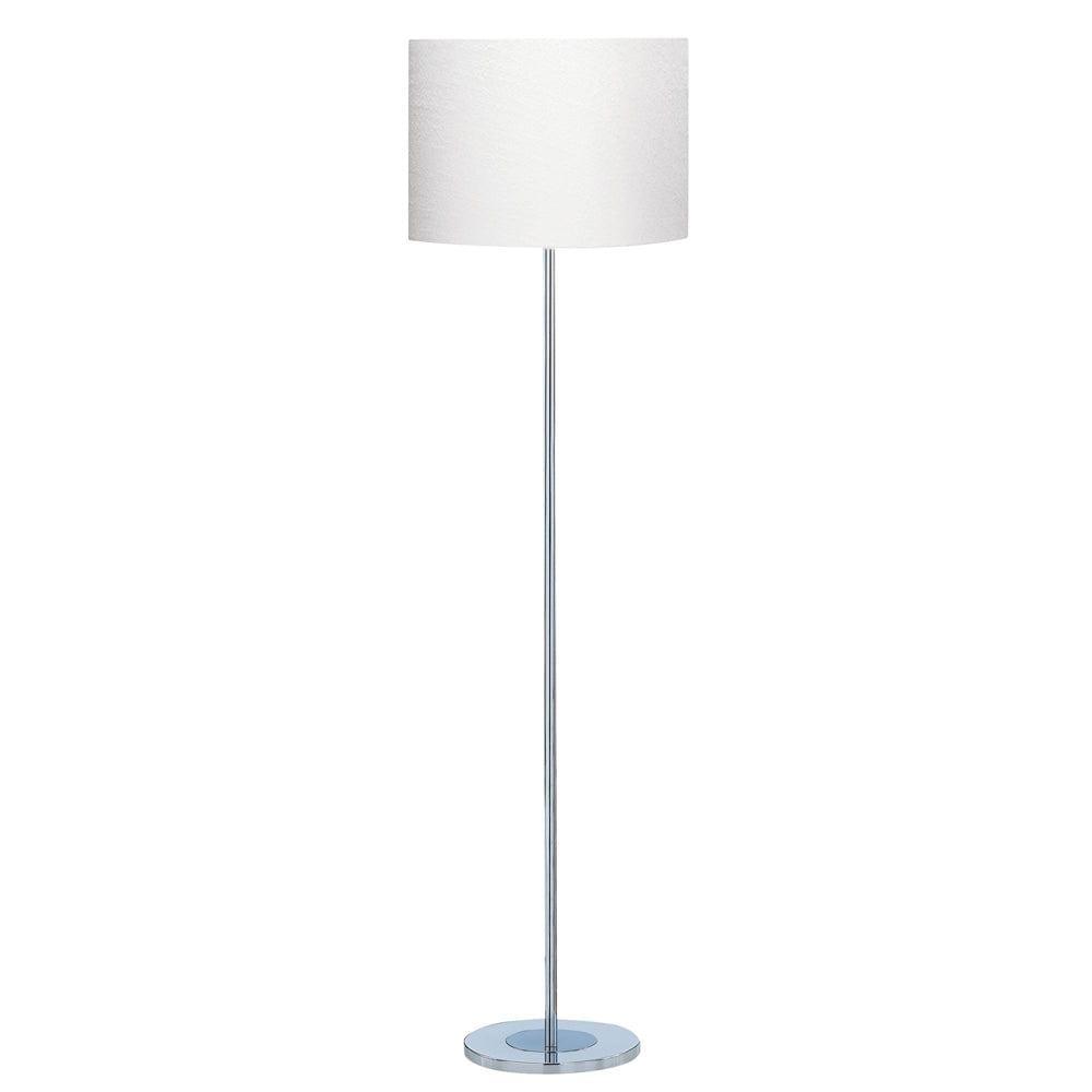 Searchlight Carter Chrome Floor Lamp - Ivory Drum Shade by 1