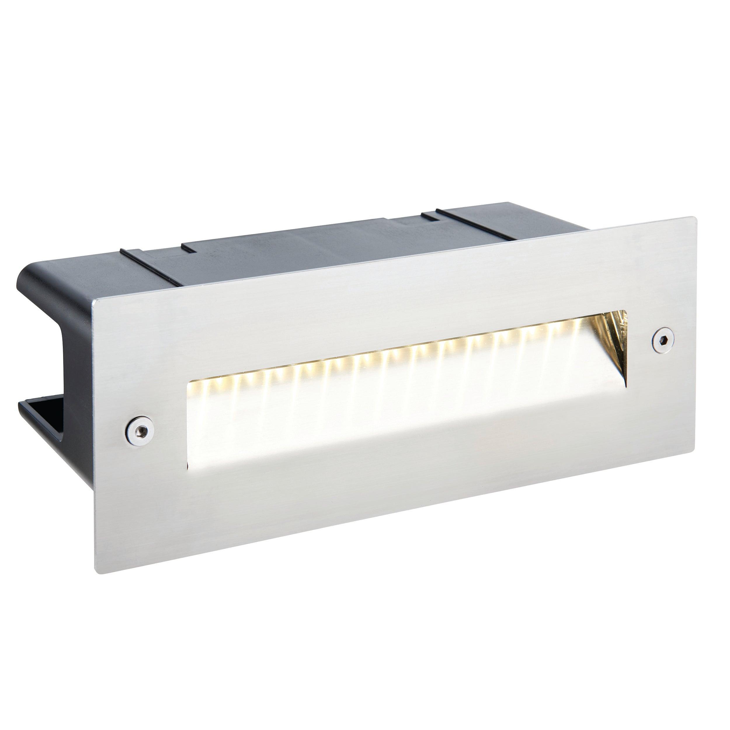 seina silver led brick light ip44 2w cool whiteby saxby lighting