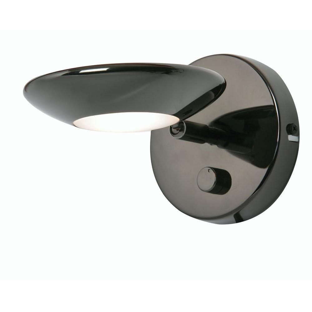 trento black chrome wall light adjustable integrated dimmer