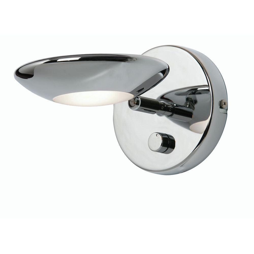 trento chrome wall light adjustable integrated dimmer