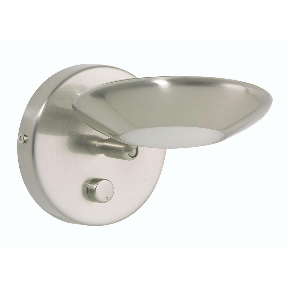 trento satin chrome wall light adjustable integrated dimmer
