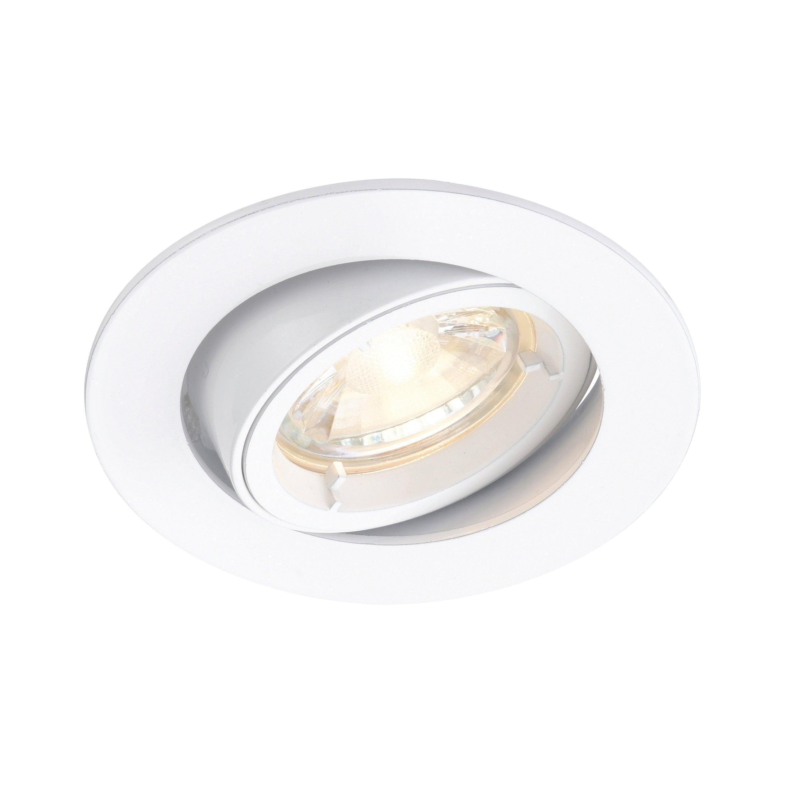 cast matt white tilt recessed downlightby saxby lighting