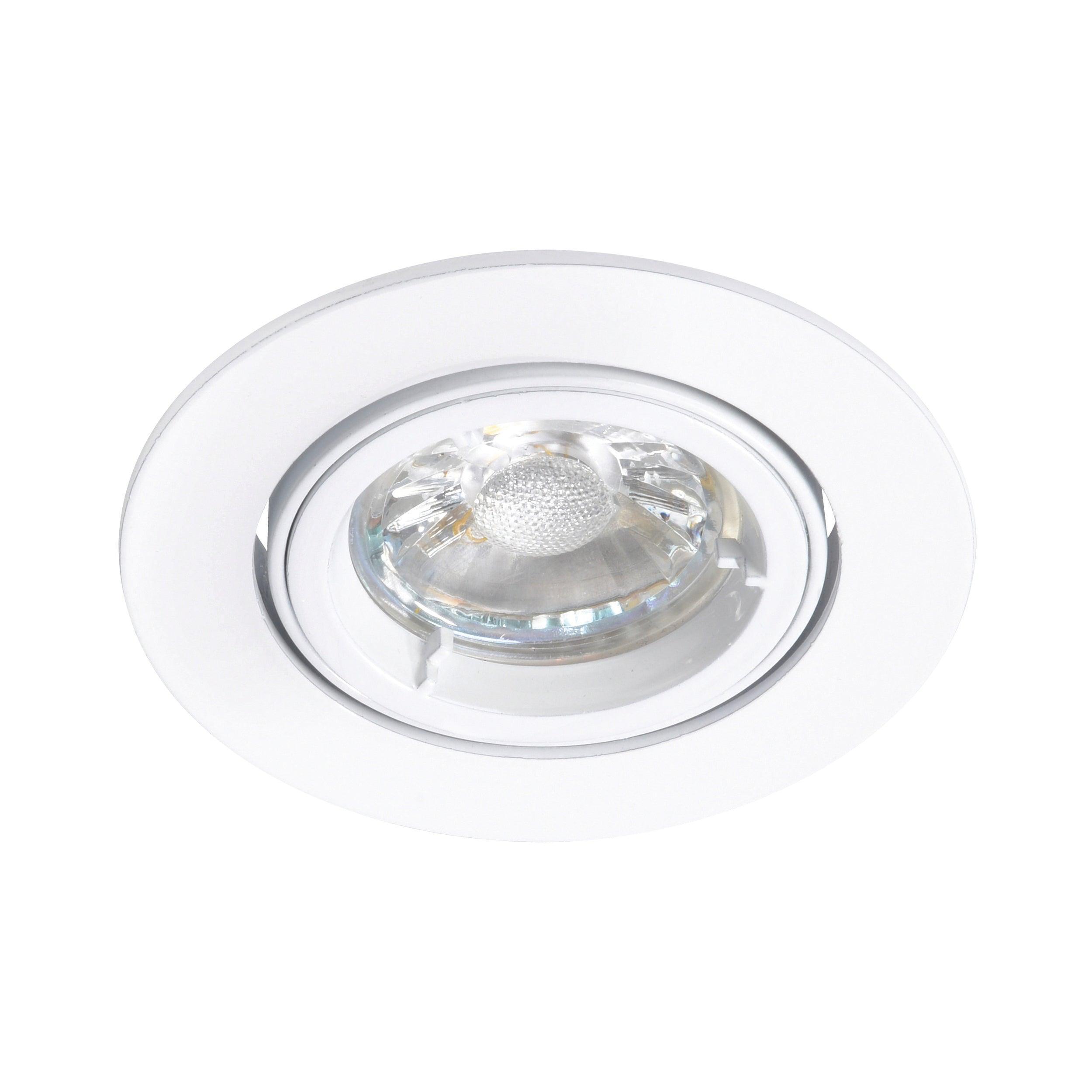 cast matt white tilt recessed downlightby Saxby Lighting, close up image