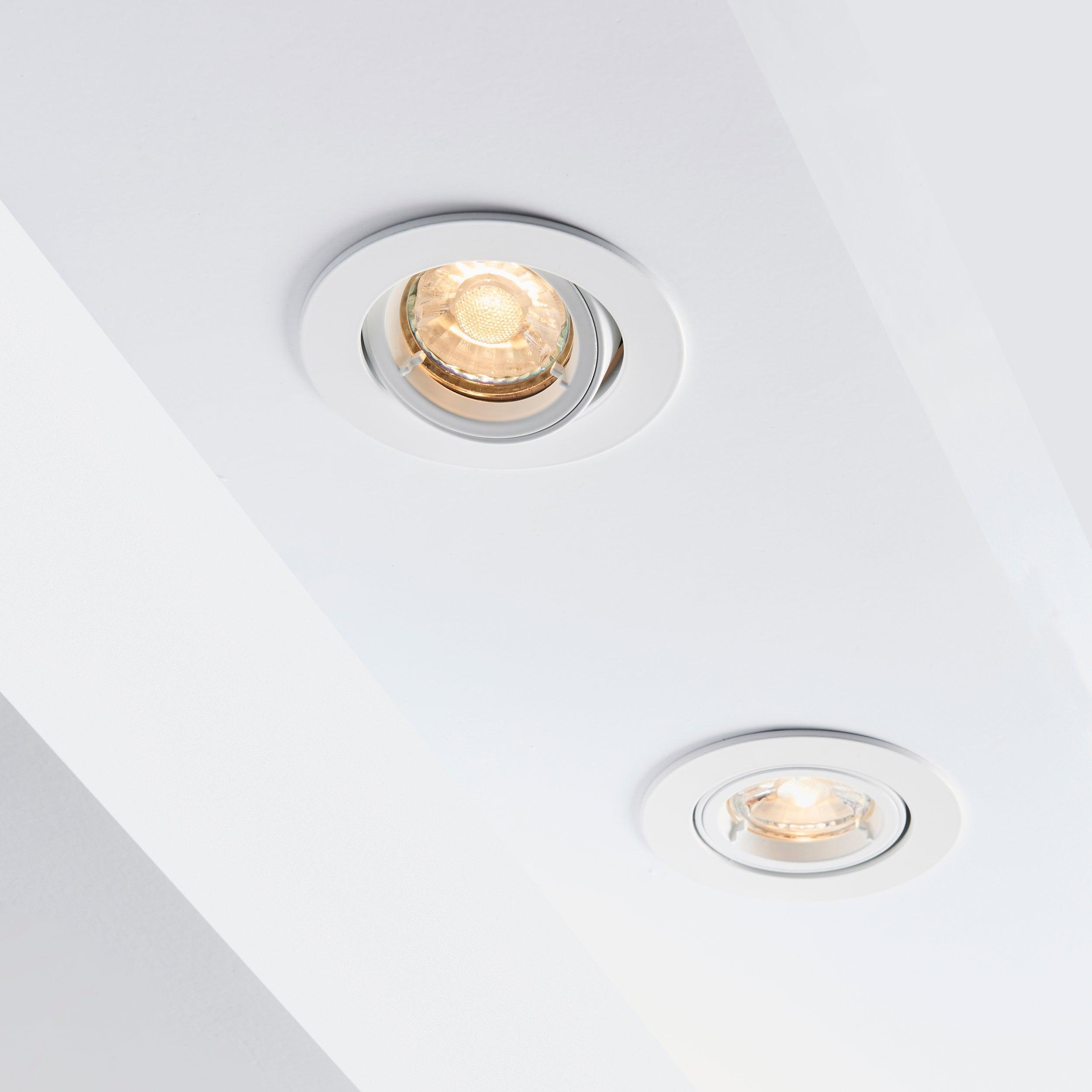 cast matt white tilt recessed downlight by saxby lighting, close up image 131