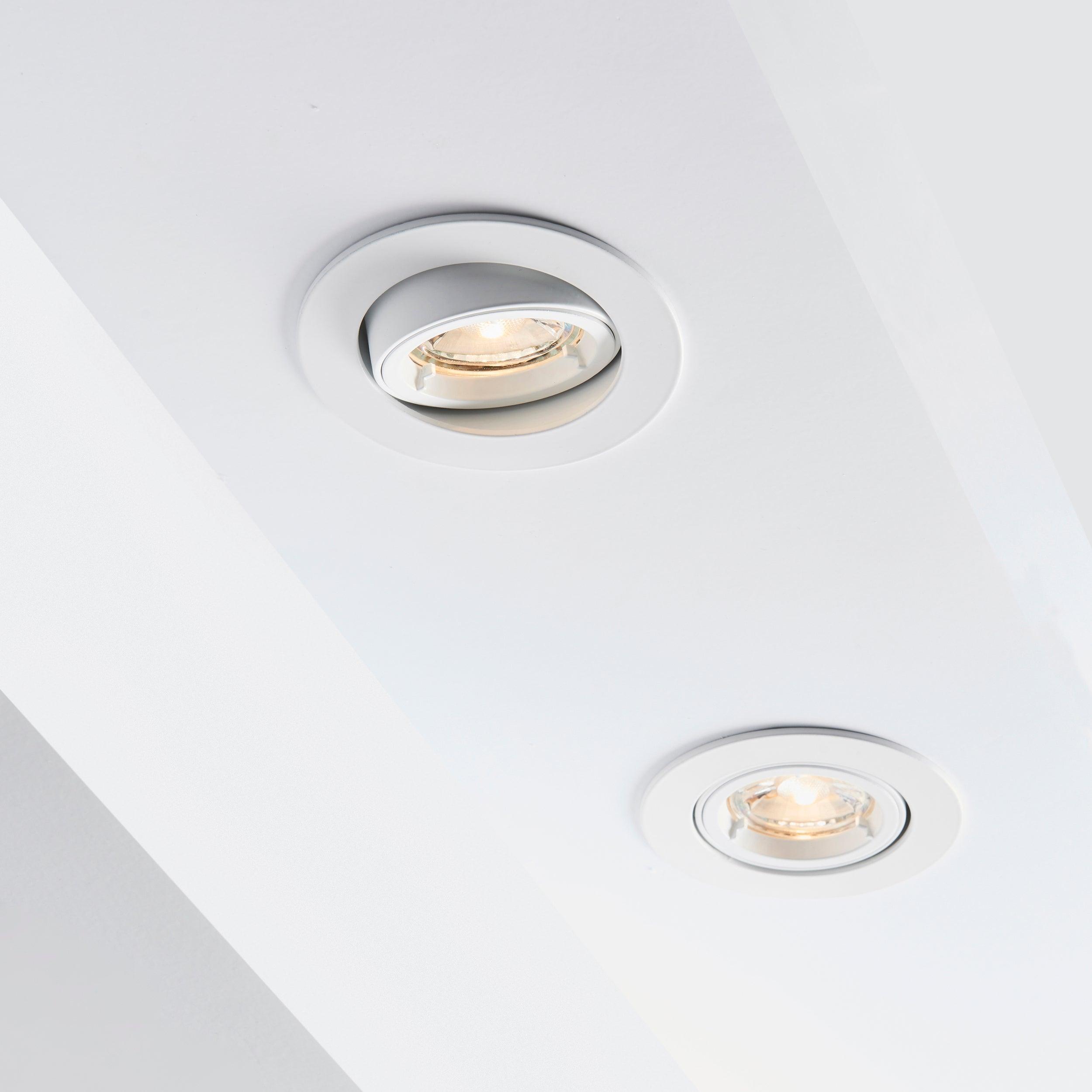 cast matt white tilt recessed downlight by saxby lighting, close up image 117