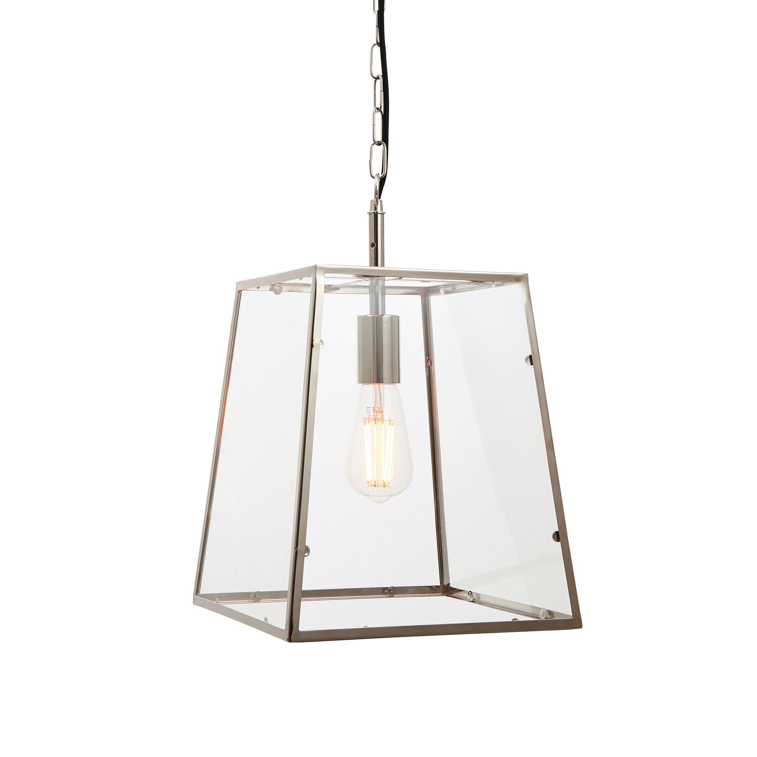 Endon Hurst 1 Light Nickel Finish Ceiling Pendant-Ceiling Pendant Lights-Endon Lighting Living Room Lighting Tiffany Lighting Direct