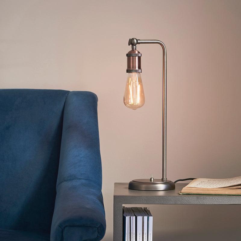 Endon Hal 1 Light Tall Antique Brass Table Lamp - Switched 5