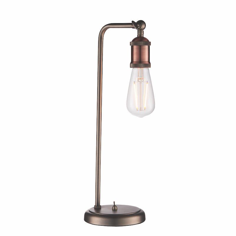 Endon Hal 1 Light Tall Antique Brass Table Lamp - Switched 9