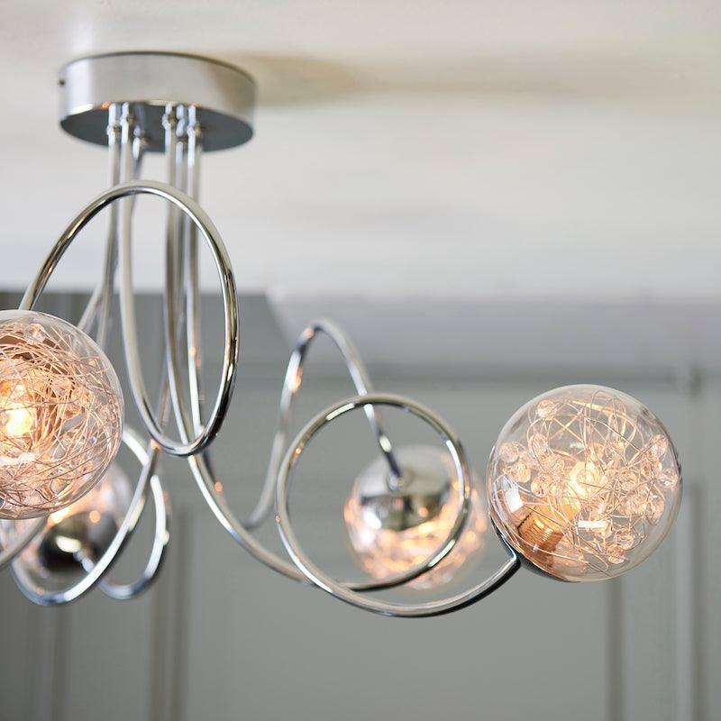 Auria 6lt Semi Flush by Endon Lighting Living Room Image 3