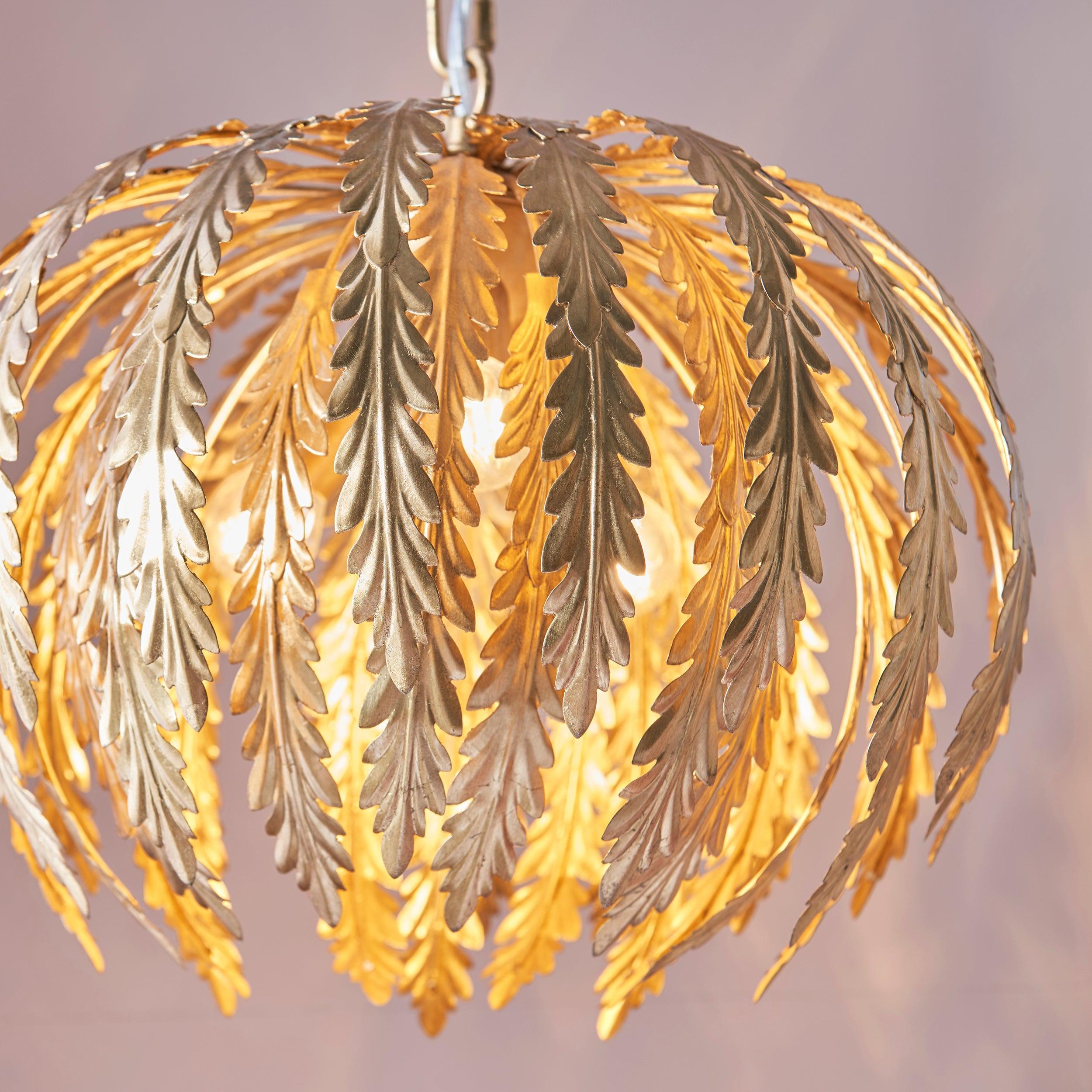 Delphine 3lt Gold Ceiling Pendant Light 76360