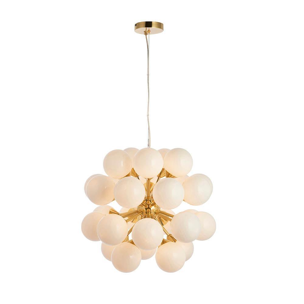 Endon Oscar 28 Brass Finish Light Pendant Ceiling Light-Ceiling Pendant Lights-Endon Lighting Bedrooom Lighting close up Tiffany Lighting Direct