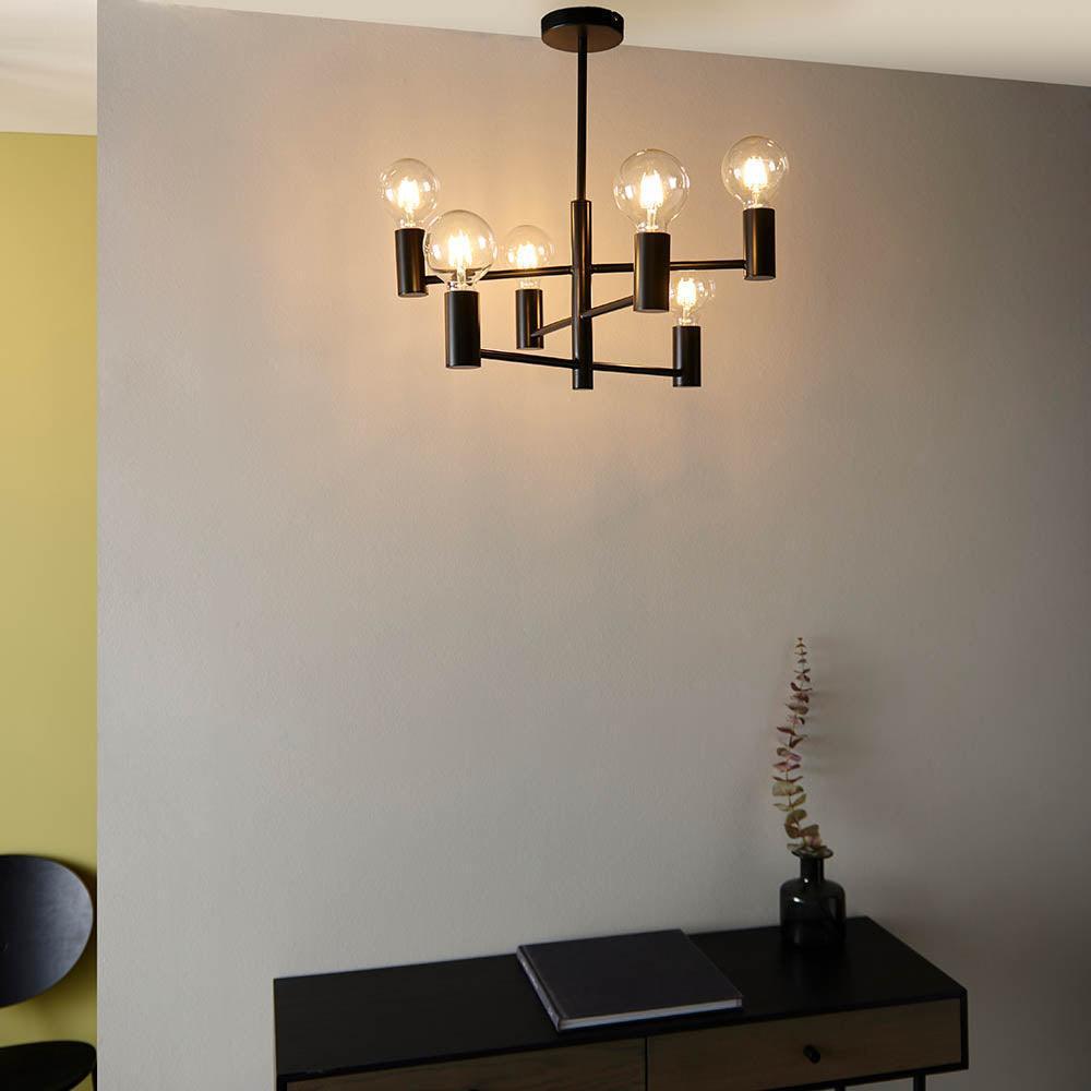 Studio 6lt Semi Flush Black Ceiling Light 76502 distance Living Room Image 4