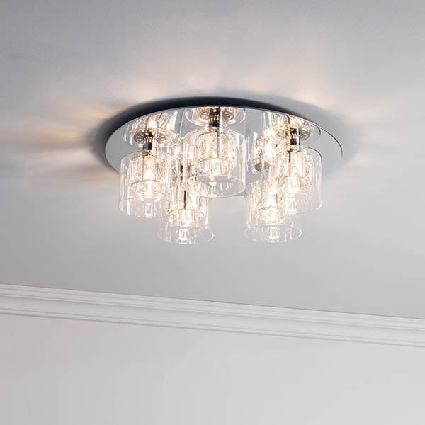 Verina 5lt Flush Ceiling Light by Endon Lighting Living Room Image 2